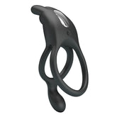 Pretty Love Rechargeable Seth Cock Ring Black Vibrating Cock Rings